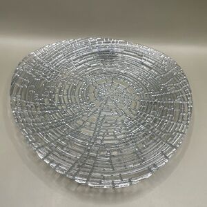 Badash Silver Web Hand Decorated Glass Plate 8x7.5” Made In Turkey